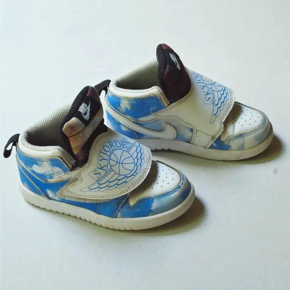 Nike Sky Jordan 1 Fearless Toddler Sneakers | Blue Sky Clouds | Size 9 C